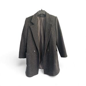 Vintage Oversized Black Marled Wool Oversized Blazer Jacket M / L